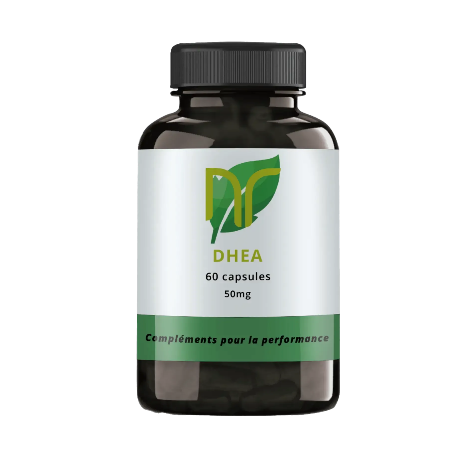 Pot de gélules de DHEA Nutriforce 25 mg pour soutien hormonal, vitalité et lutte contre le vieillissement