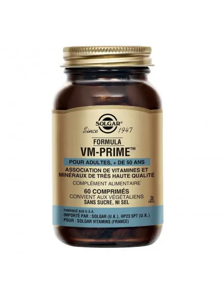 Flacon de gélules de multivitamines VM-75 Solgar, complexe premium quotidien de vitamines et minéraux