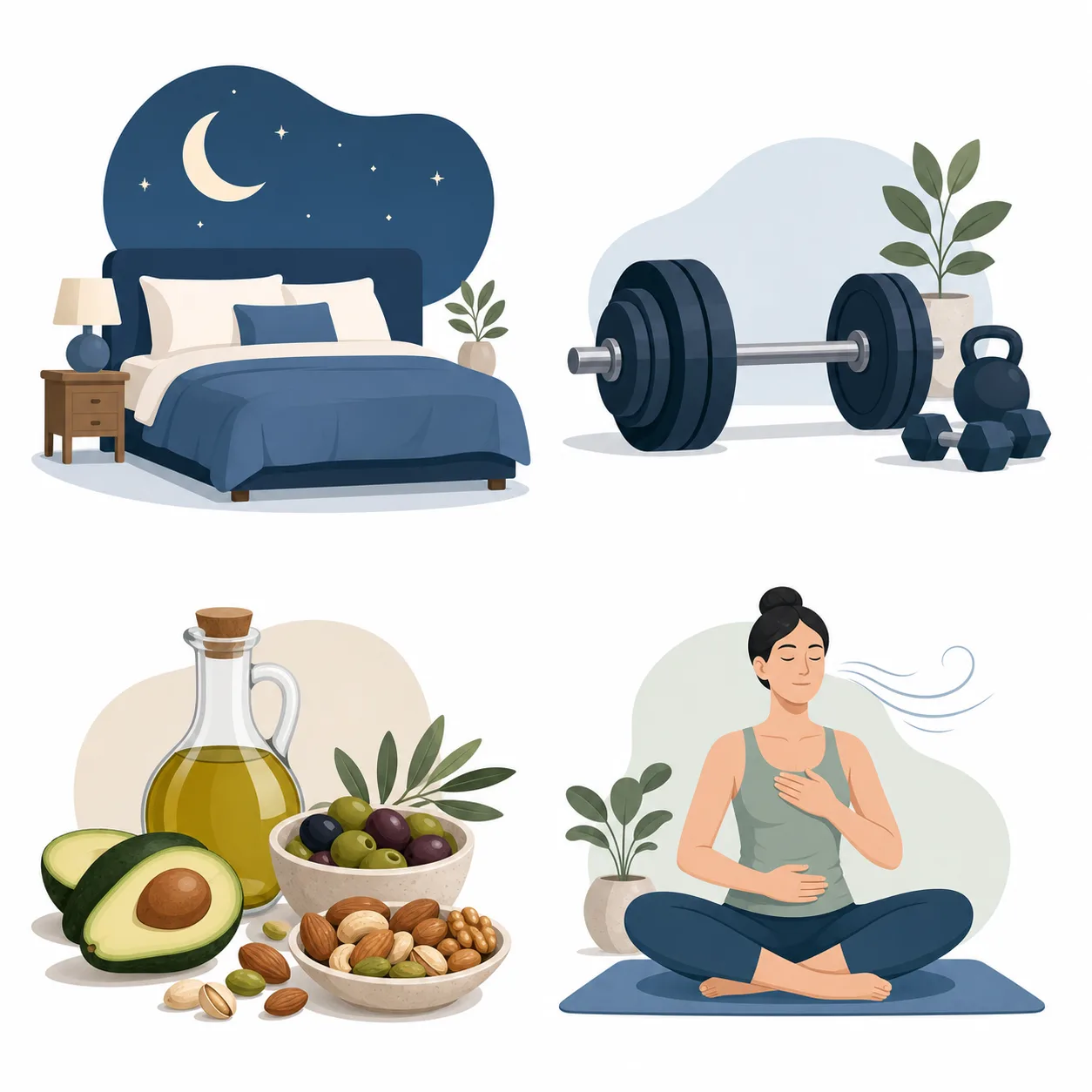 Quatre piliers lifestyle pour soutenir la testostérone : sommeil, musculation, nutrition et gestion du cortisol